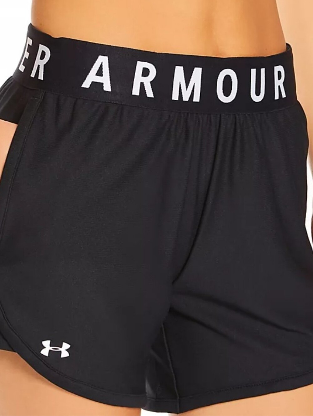 Under Armour Black Elastic-Waist Athletic Shorts
